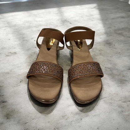 Brown Strapped Block Heel