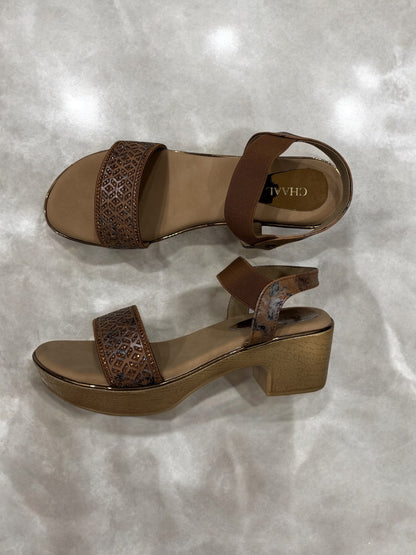 Brown Strapped Block Heel