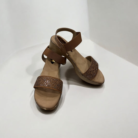 Brown Strapped Block Heel